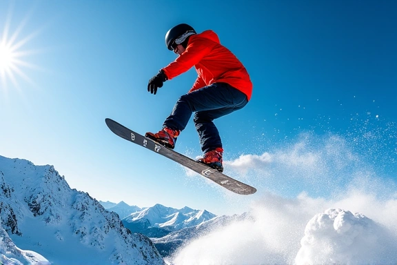 Snowboarder mid-air at a competition
